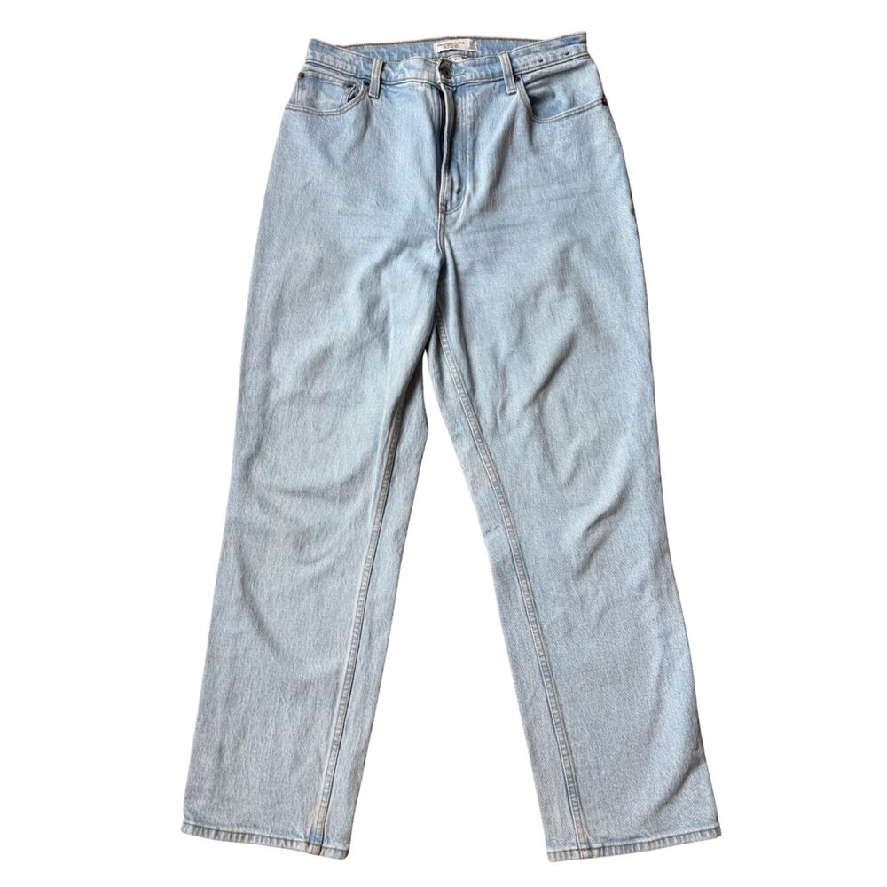Abercrombie The 90's Straight High Rise Light Wash Curve Love Jeans Size 31/12